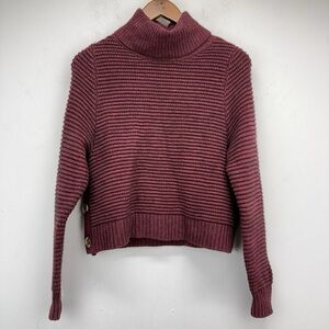 Madewell Ribbed Cowl Neck Sweater - Deep Burgundy